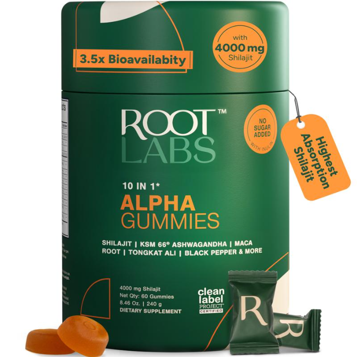 Alpha 10-in-1 Gummies - 4000 mg Super Herbs Blend - 60 Count, Clean & Sugar-Free